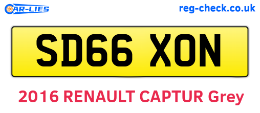 SD66XON are the vehicle registration plates.