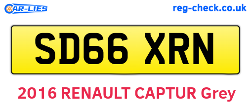 SD66XRN are the vehicle registration plates.