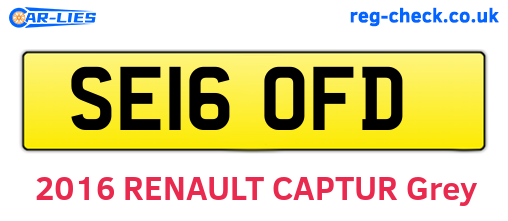 SE16OFD are the vehicle registration plates.