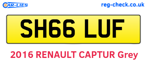 SH66LUF are the vehicle registration plates.