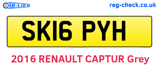 SK16PYH are the vehicle registration plates.