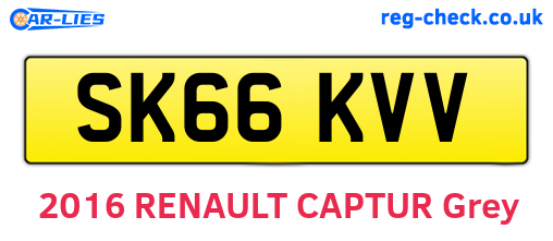 SK66KVV are the vehicle registration plates.
