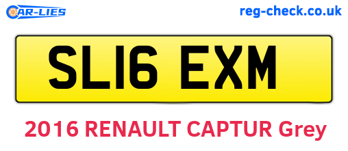 SL16EXM are the vehicle registration plates.