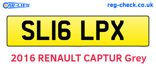 SL16LPX are the vehicle registration plates.