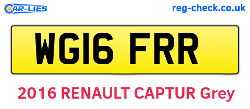 WG16FRR are the vehicle registration plates.
