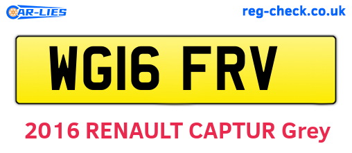WG16FRV are the vehicle registration plates.