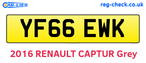 YF66EWK are the vehicle registration plates.