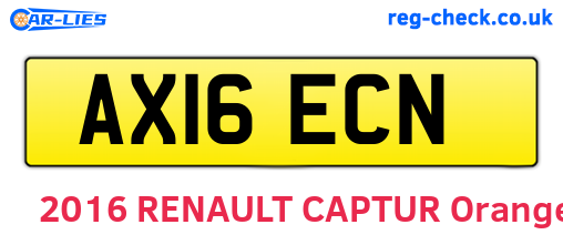 AX16ECN are the vehicle registration plates.