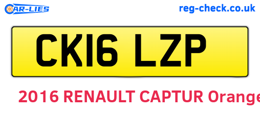 CK16LZP are the vehicle registration plates.