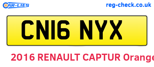 CN16NYX are the vehicle registration plates.