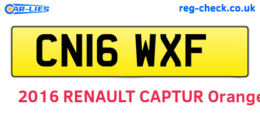 CN16WXF are the vehicle registration plates.