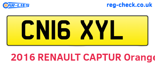 CN16XYL are the vehicle registration plates.