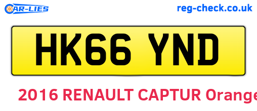 HK66YND are the vehicle registration plates.