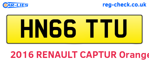 HN66TTU are the vehicle registration plates.