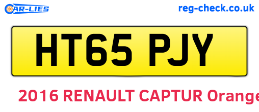 HT65PJY are the vehicle registration plates.