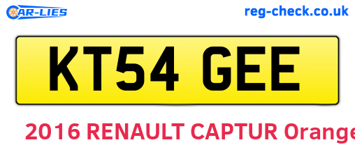 KT54GEE are the vehicle registration plates.