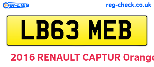 LB63MEB are the vehicle registration plates.