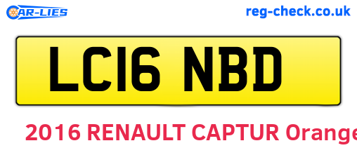 LC16NBD are the vehicle registration plates.