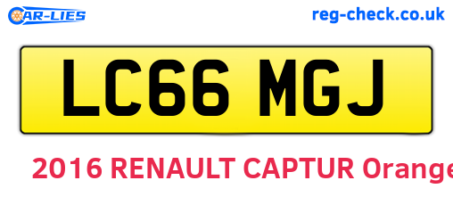 LC66MGJ are the vehicle registration plates.