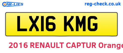LX16KMG are the vehicle registration plates.
