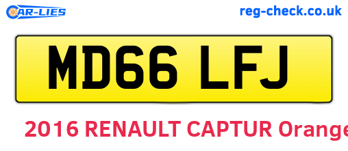 MD66LFJ are the vehicle registration plates.