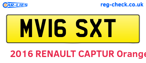 MV16SXT are the vehicle registration plates.