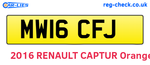 MW16CFJ are the vehicle registration plates.