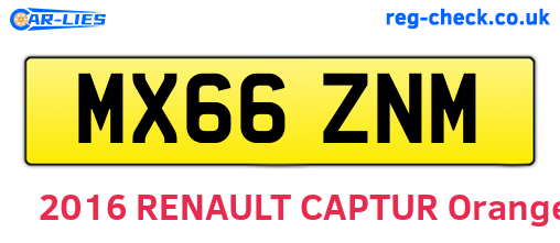 MX66ZNM are the vehicle registration plates.