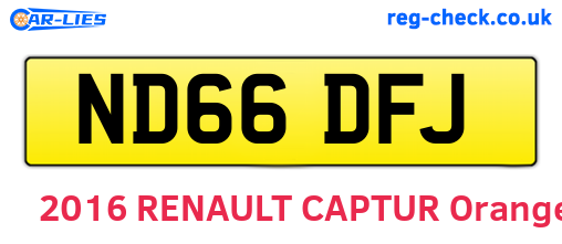 ND66DFJ are the vehicle registration plates.