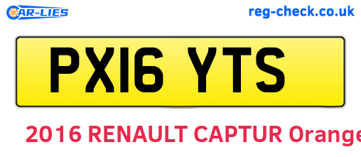 PX16YTS are the vehicle registration plates.