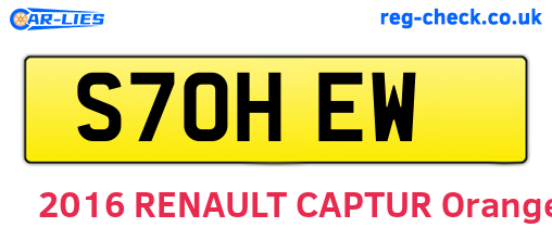 S70HEW are the vehicle registration plates.