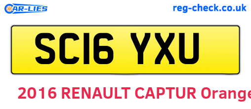 SC16YXU are the vehicle registration plates.