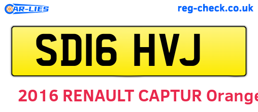 SD16HVJ are the vehicle registration plates.