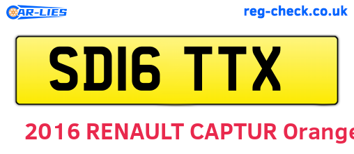 SD16TTX are the vehicle registration plates.