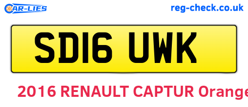 SD16UWK are the vehicle registration plates.