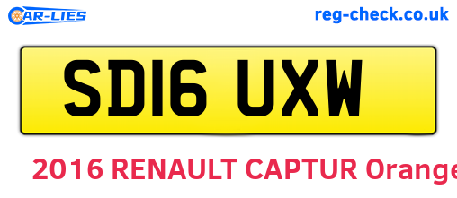 SD16UXW are the vehicle registration plates.