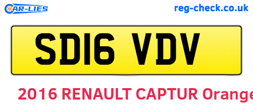 SD16VDV are the vehicle registration plates.