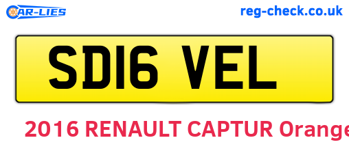 SD16VEL are the vehicle registration plates.