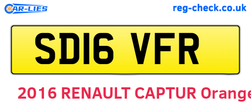 SD16VFR are the vehicle registration plates.