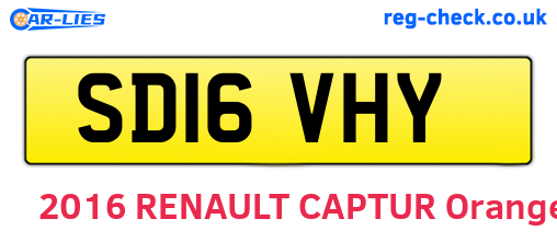 SD16VHY are the vehicle registration plates.