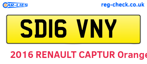 SD16VNY are the vehicle registration plates.
