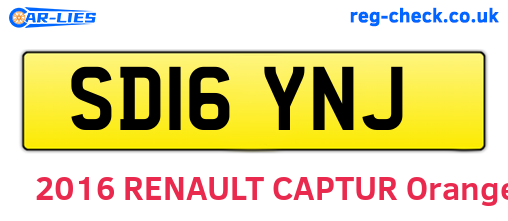 SD16YNJ are the vehicle registration plates.