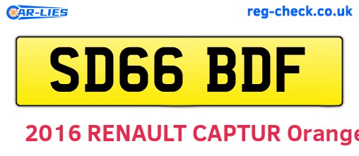 SD66BDF are the vehicle registration plates.
