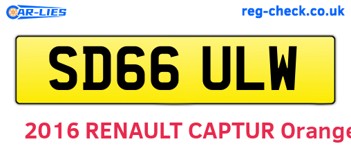 SD66ULW are the vehicle registration plates.