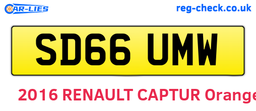 SD66UMW are the vehicle registration plates.