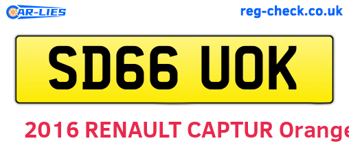 SD66UOK are the vehicle registration plates.