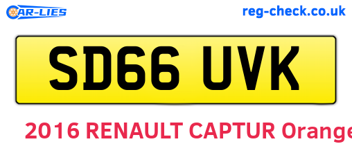 SD66UVK are the vehicle registration plates.