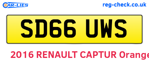 SD66UWS are the vehicle registration plates.