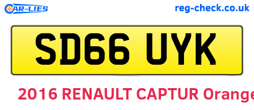 SD66UYK are the vehicle registration plates.
