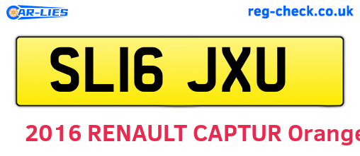 SL16JXU are the vehicle registration plates.